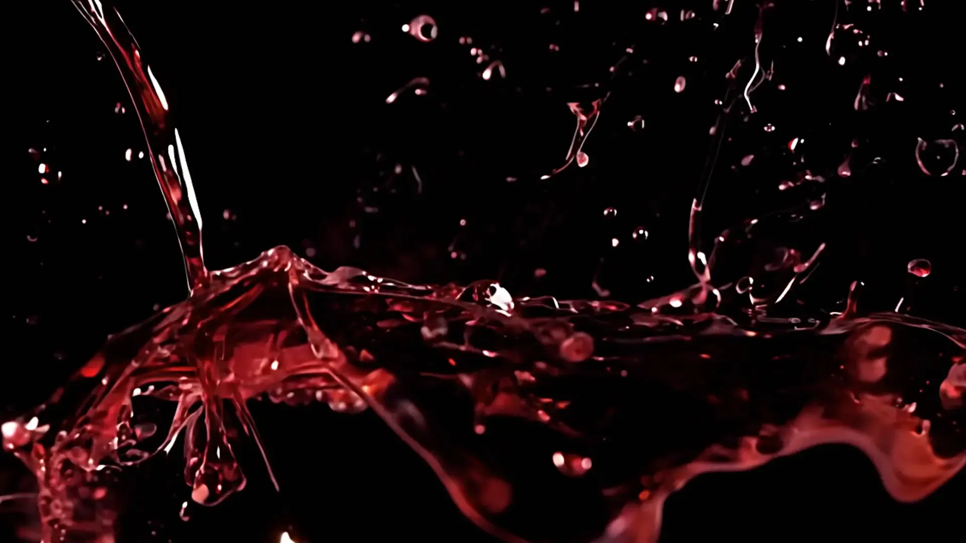 Rich Red Liquid Splash Overlay for Luxury Product Ads